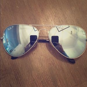 Ray Ban Silver Polarized Aviators